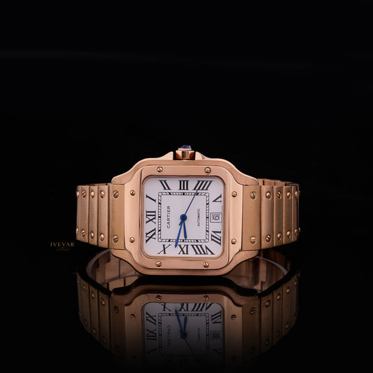 Ivevar Collection Rose Gold Elegance And Moissanite Diamond Skeleton Luxury Watch Set