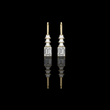 Tiered Step Emerald Cut Lab Diamond Drop Earrings Graduated Pyramid Design