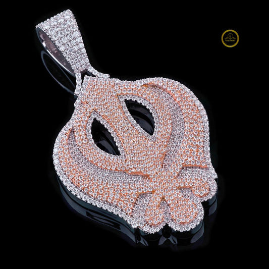 NAV Letter Name In Two Tone with Lab Grown Round Cut Diamond by Ivevar