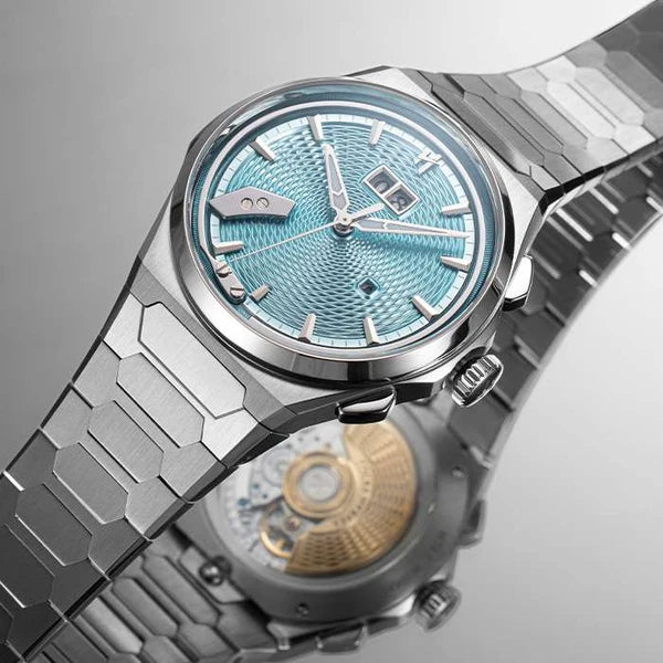 Sound Of Nature Guilloche Dial Ice Blue Titanium Chiming Limited Edition Automatic Watch