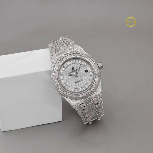 Ivevar's Night & Day Masterpiece Moissanite Diamond Watch with Luminous Hands