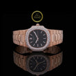 Rose Gold Iced Out Watch & Diamond Tennis Bracelet Set