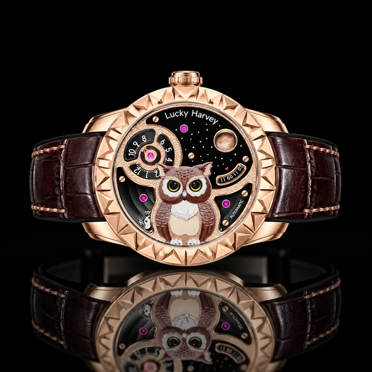 Fun Series Rose Gold Owl Automatic Watch