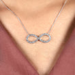 Infinity Style Round Moissanite Diamond Pendant Necklace - View 8
