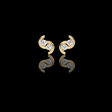 Sparkling Round Cut Lab Grown Diamond Stud Earrings Stackable & Trendy For Her