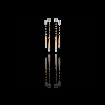 Shiny Cascade Dual Tone Chain Linked Drop Lab Grown Diamond Earrings