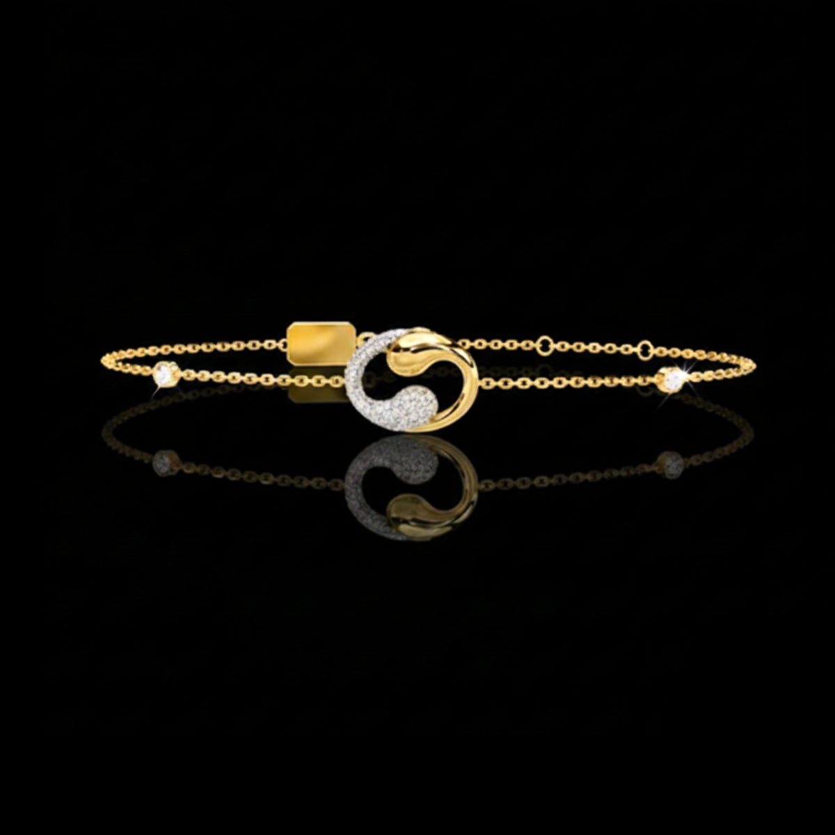 Round Cut Lab Diamond Chain Swirl Bracelet