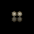 Floral Filigree Swirl Round Brilliant Cut Lab Diamond Stud Earrings Openwork Cluster