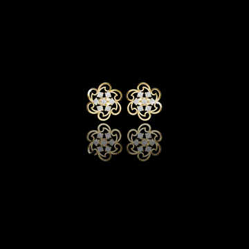 Floral Filigree Swirl Round Brilliant Cut Lab Diamond Stud Earrings Openwork Cluster