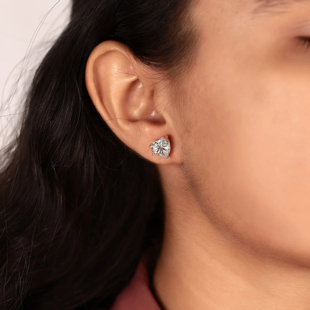 Heart Shape Moissanite Diamond Stud Earring For Love - View 9