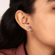 Lab Grown Oval Cut Diamond Solitaire Setting Stud Earring - View 9