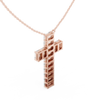 Baguette Lab Grown Diamond Cross Pendant Fine Cable Chain Necklace - View 8
