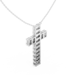 Baguette Moissanite Diamond Cross Pendant Fine Cable Chain Necklace - View 9