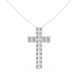 Baguette Lab Grown Diamond Cross Pendant Fine Cable Chain Necklace - View 3