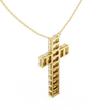 Baguette Lab Grown Diamond Cross Pendant Fine Cable Chain Necklace - View 7