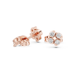 Soft Floral Geometry Petal Curve Round Lab Diamond Stud Earrings - View 5