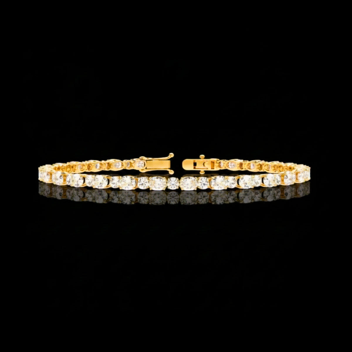Oval & Round Cut Moissanite Diamond Tennis Bracelet