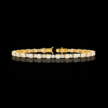 Oval & Round Cut Moissanite Diamond Tennis Bracelet