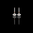 Evil Eye Pavé Lab Diamond Drop Huggie Earrings with Round Center Stone