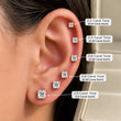 Asscher Cut Lab Diamond Solitaire Women's Earring