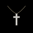 Baguette Moissanite Diamond Cross Pendant Fine Cable Chain Necklace