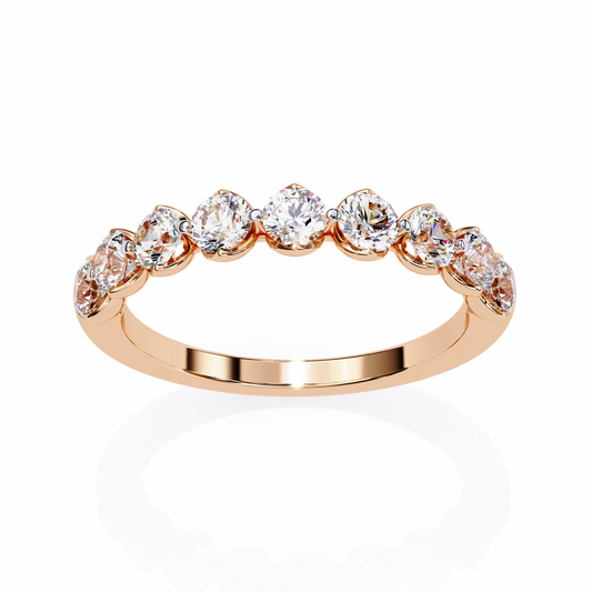 Round Brilliant Cut Lab Diamond Anniversary Band Ring - View 2