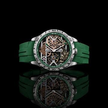 Emerald Green Skeleton Automatic Watch Premium Mechanical Statement Timepiece