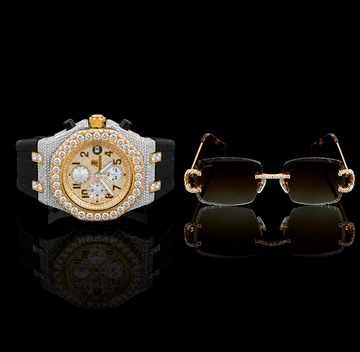 Royal Gold Moissanite Diamond Lifestyle Collection Luxury Timepiece & Designer Eyewear Masterpiece