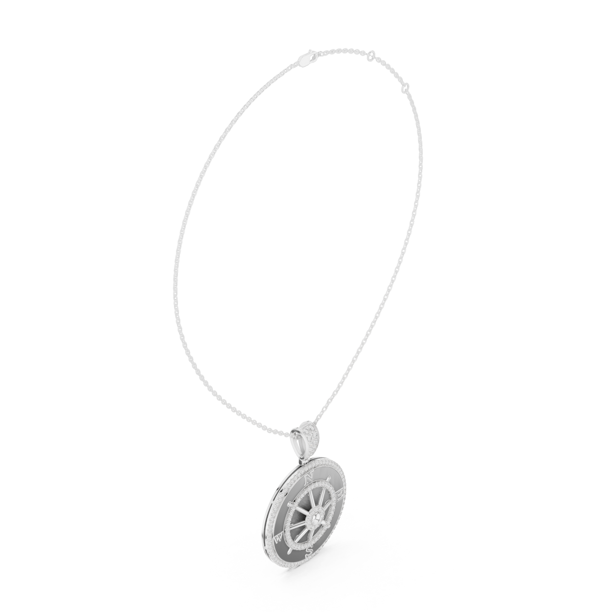 Directional Wheel Pattern Statement Charm Featuring Round Lab Grown Diamond - View 12