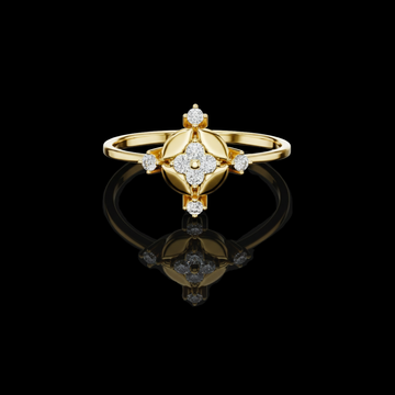 Compass Bloom Round Lab Diamond Cluster Anniversary Ring