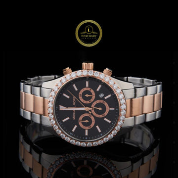Men's Luxury Business Watch Lab Grown Diamond IVEVAR Stainless Steel Automatic Mechanical Timepiece