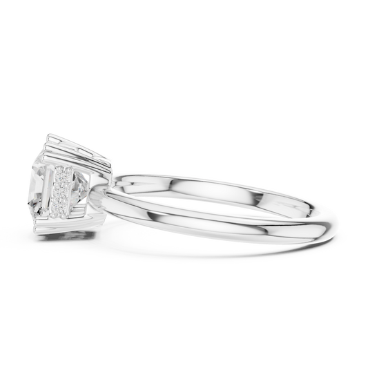Square Radiant Cut Lab Diamond Solitaire Engagement Ring - View 2