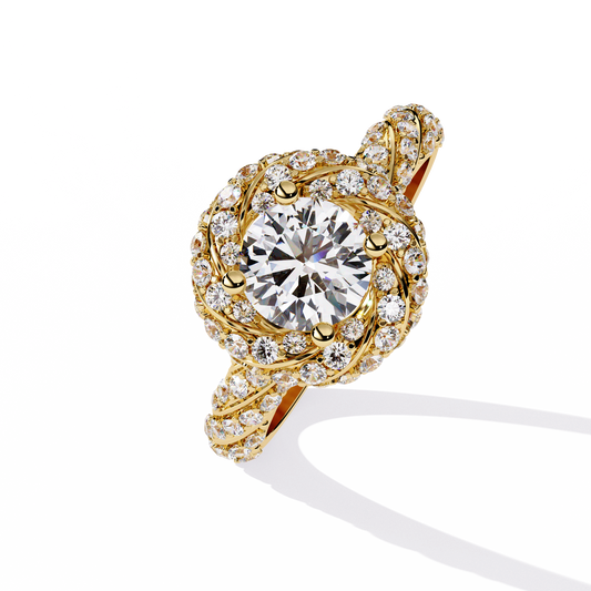 Vintage Inspired Round Cut Moissanite Diamond Engagement Ring - View 2