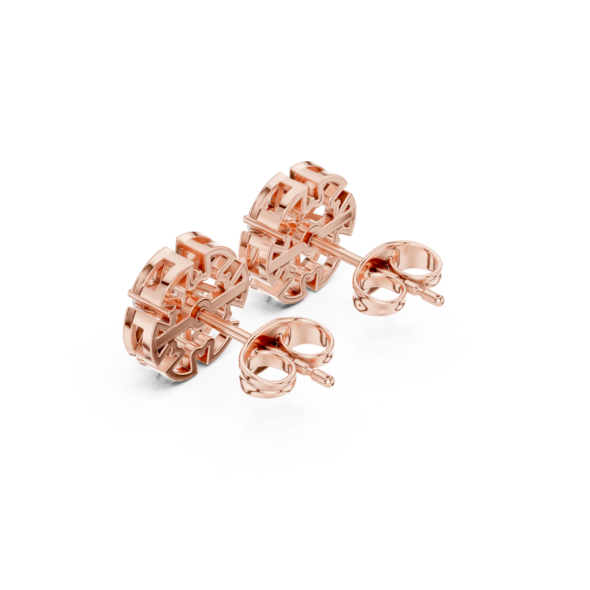 Perfect Moissanite Diamond Floral Stud Earrings With Sparkling Round Cut Stones For Special Occasions - View 6