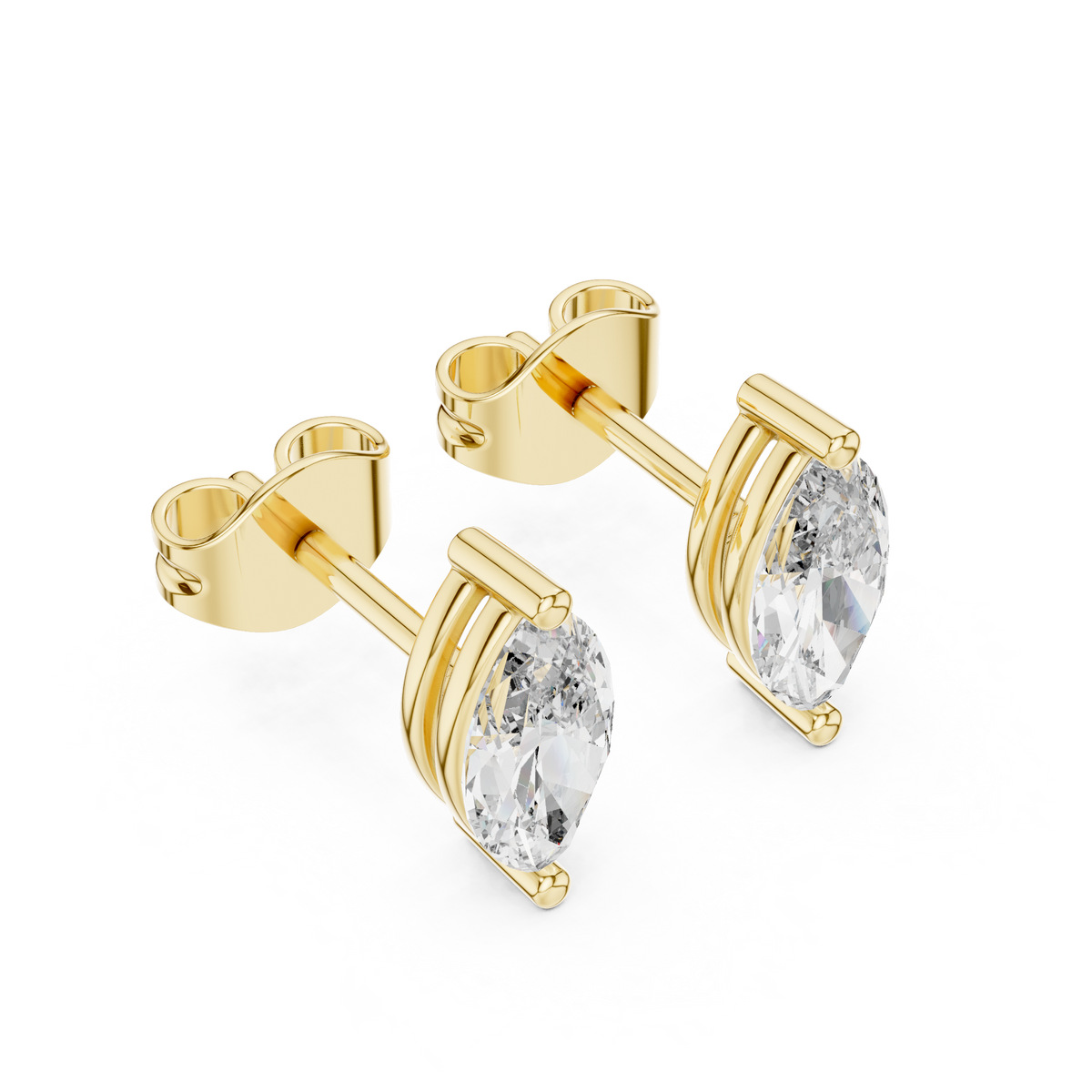 Prestige Edition Marquise Cut Moissanite Diamond Stud Earrings - View 2