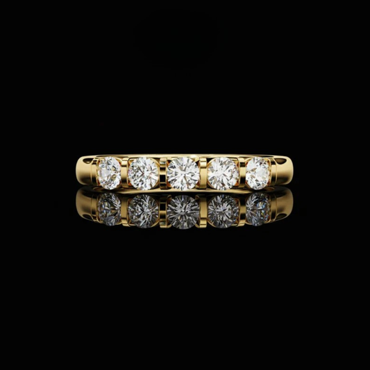 Round Cut Moissanite Diamond Anniversary Band Ring