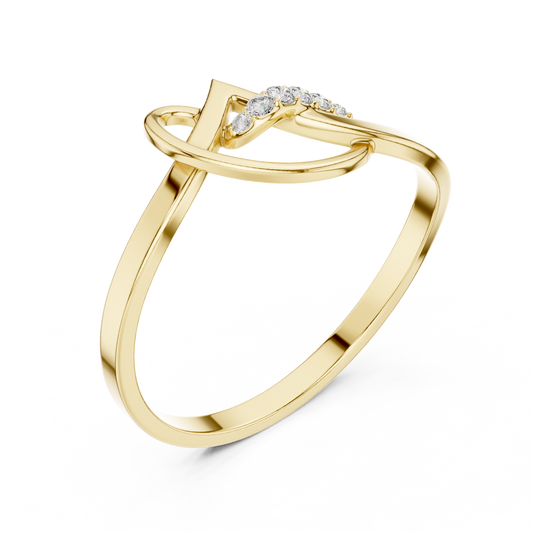 Infinity Style Round Cut Lab Diamond Engagement Ring - View 2