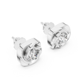 Round Brilliant Moissanite Diamond Solitaire Stud Earrings Swirl Cushion Vortex Frame - View 6
