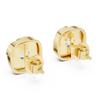 Round Brilliant Lab Diamond Solitaire Stud Earrings Swirl Cushion Vortex Frame - View 7