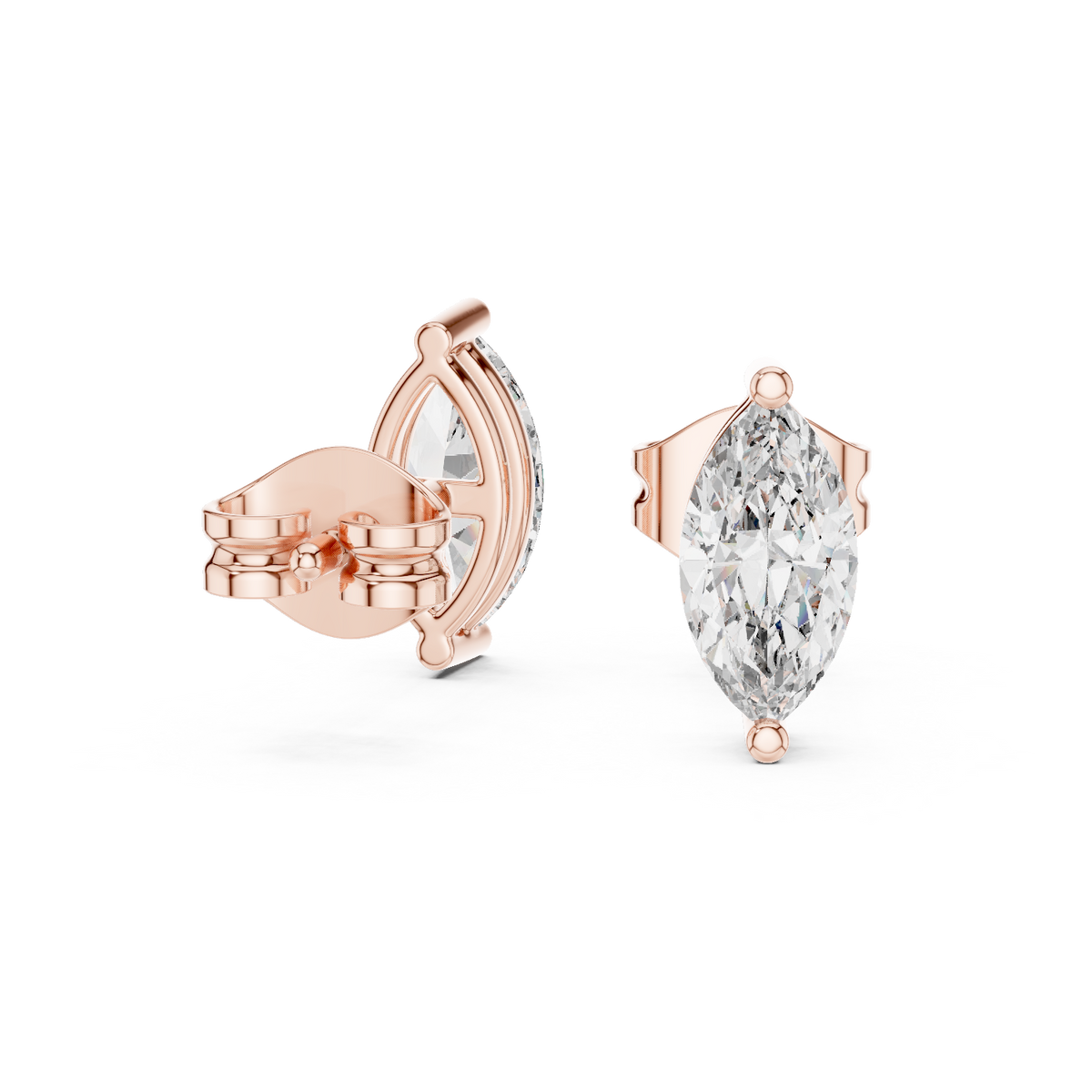 Prestige Edition Marquise Cut Lab Diamond Stud Earrings - View 6