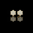 Celestial Star Round Lab Diamond Stud Earrings Cluster Sparkle with Scalloped Edges