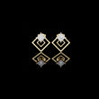 Artfully Princess Moissanite Diamond Modern Geometric Stud Earrings