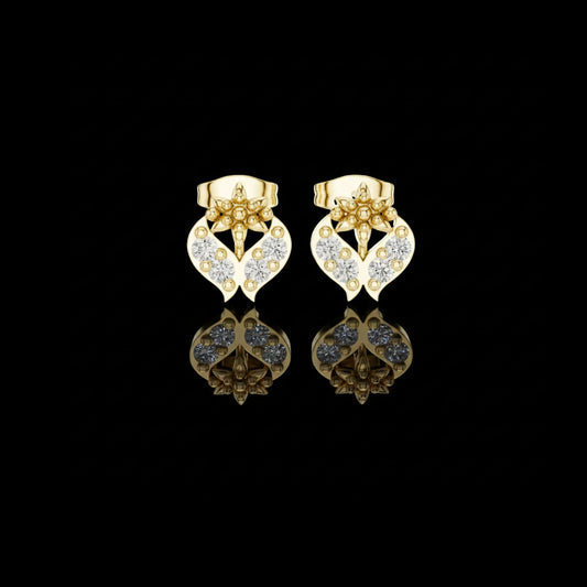 Sculpted Floral Motif with Brilliant Round Lab Diamonds Signature Fine Jewelry