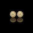 Vintage Lace Floral Round Lab Diamond Stud Earrings with Filigree Detailing