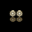 Ornate Mandala Lab Diamond Stud Earring with Round Center Stone