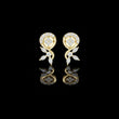 Floral Vine Lab Diamond Marquise & Round Stone Drop Stud Earrings