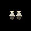 Geometric Triangle Round Cut Moissanite Diamond Stud Earrings with Pave Set