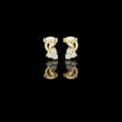 Exclusive Round Cut Lab Diamond Cluster Stud Earrings with Sculpted Curved Design