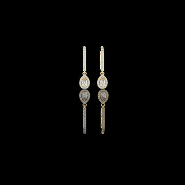 Bright Pear Cut Moissanite Diamond Drop Earrings Premium Halo Dangle Jewelry