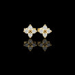 Classic Clover Round Lab Diamond Stud Earrings with Four Petal Cut Design